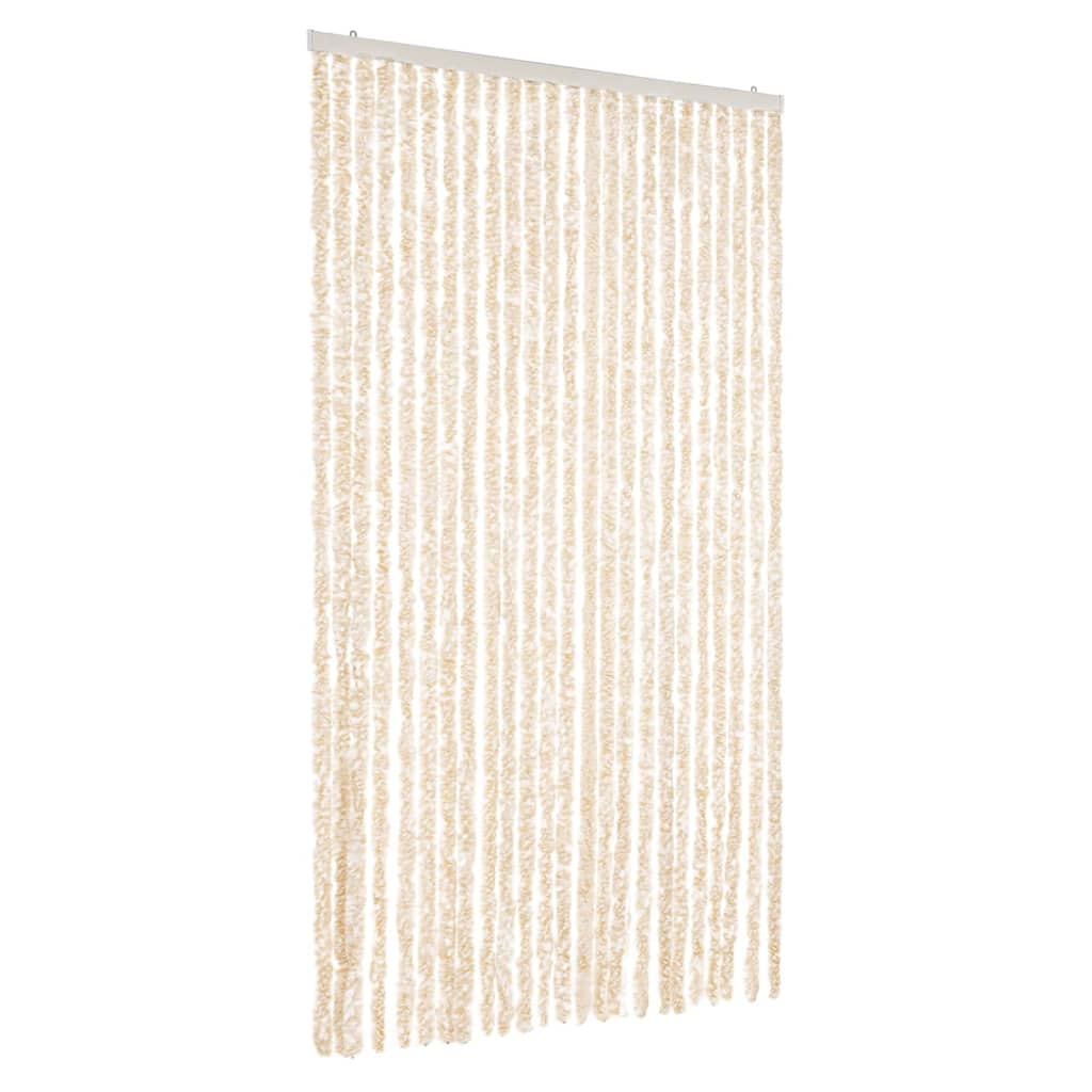 Vliegengordijn 100x200 cm chenille beige en wit
