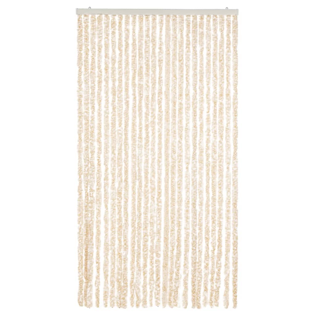 Vliegengordijn 100x200 cm chenille beige en wit