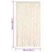 Vliegengordijn 100x220 cm chenille beige en wit