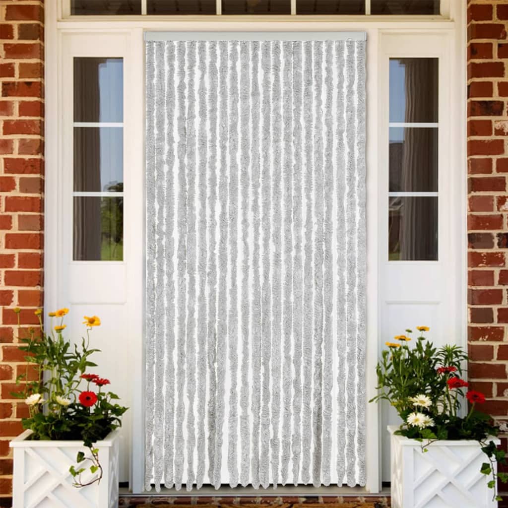 Vliegengordijn 90x220 cm chenille grijs
