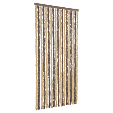 Vliegengordijn 56x185 cm chenille donkerbruin en beige