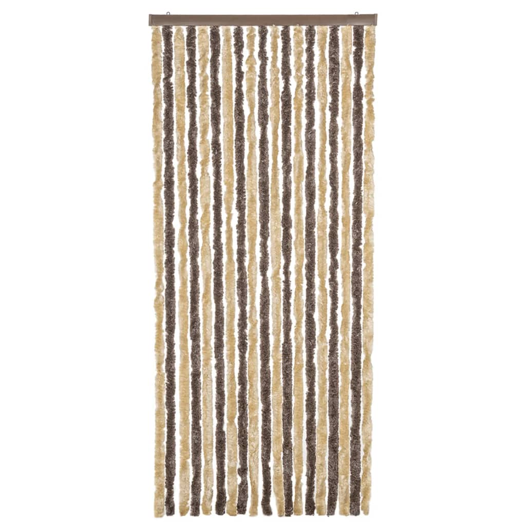 Vliegengordijn 56x185 cm chenille donkerbruin en beige