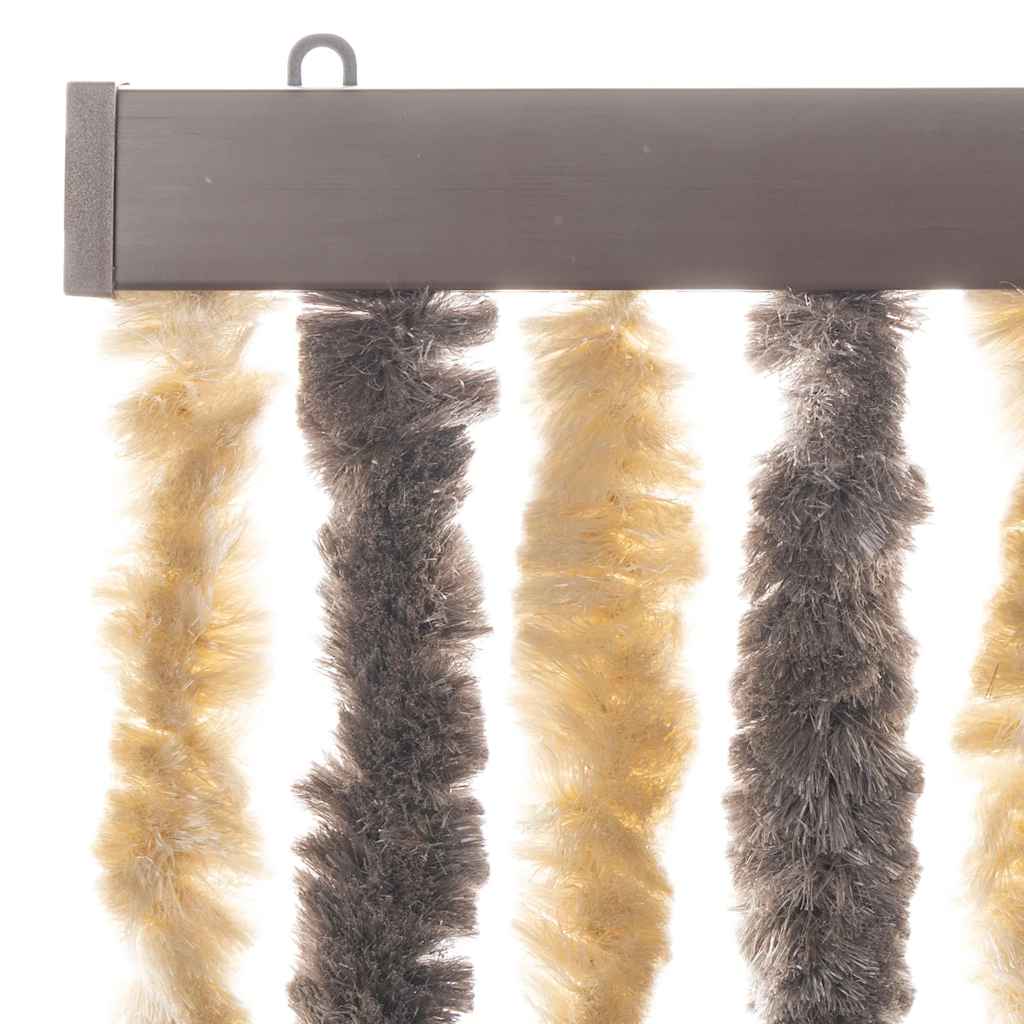 Vliegengordijn 56x185 cm chenille donkerbruin en beige
