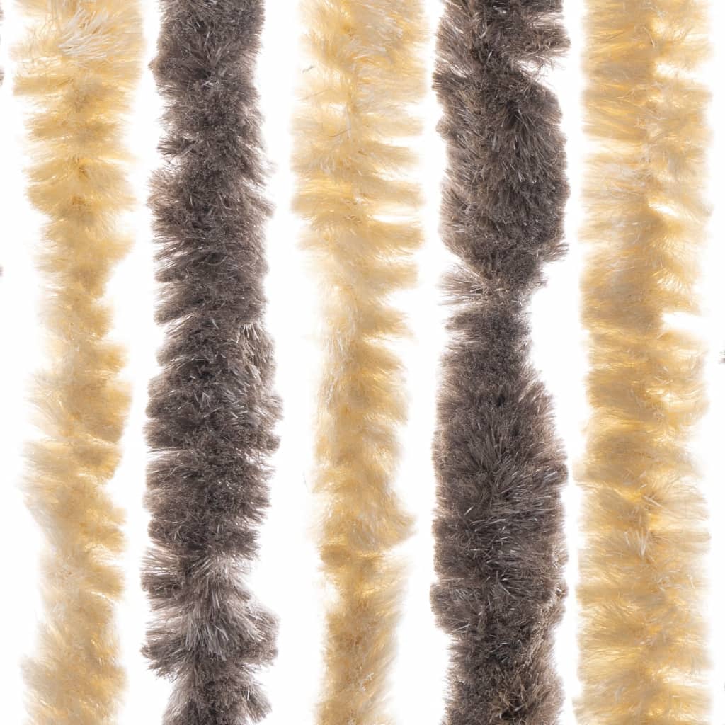 Vliegengordijn 56x185 cm chenille donkerbruin en beige