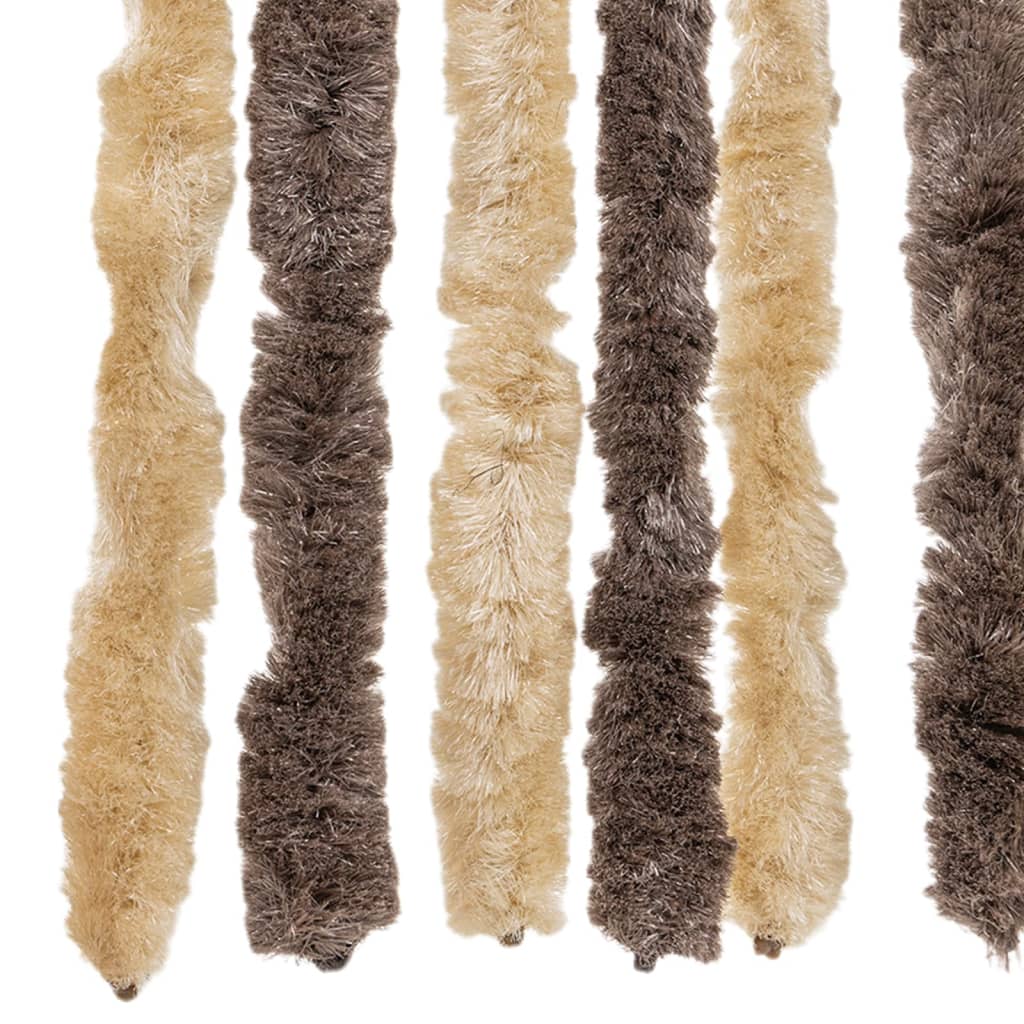 Vliegengordijn 56x200 cm chenille donkerbruin en beige