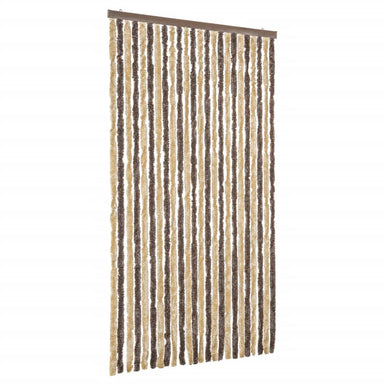 Vliegengordijn 100x200 cm chenille donkerbruin en beige