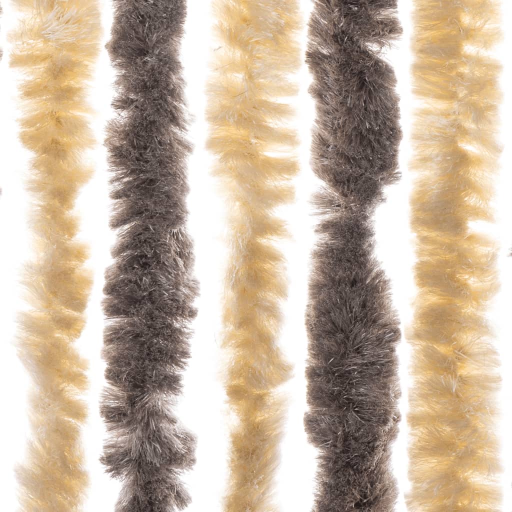 Vliegengordijn 100x200 cm chenille donkerbruin en beige