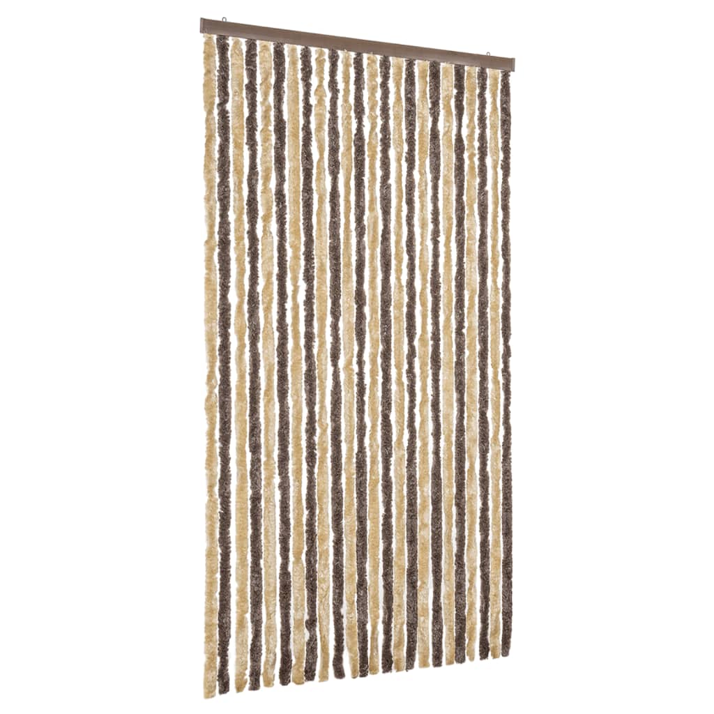 Vliegengordijn 100x220 cm chenille donkerbruin en beige