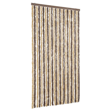 Vliegengordijn 100x220 cm chenille donkerbruin en beige
