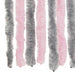 Vliegengordijn 56x185 cm chenille zilvergrijs en roze