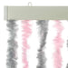 Vliegengordijn 56x200 cm chenille zilvergrijs en roze