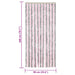 Vliegengordijn 90x200 cm chenille zilvergrijs en roze