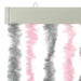 Vliegengordijn 100x200 cm chenille zilvergrijs en roze