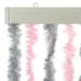 Vliegengordijn 100x220 cm chenille zilvergrijs en roze