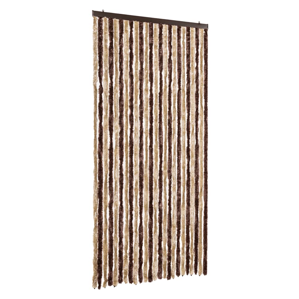 Vliegengordijn 100x200 cm chenille beige en lichtbruin