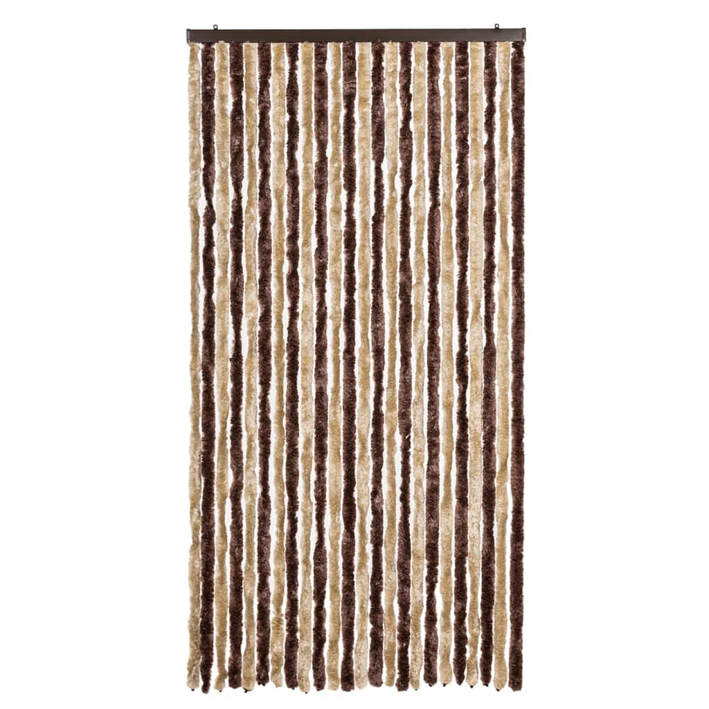 Vliegengordijn 100x230 cm chenille beige en lichtbruin