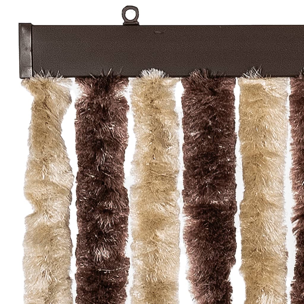 Vliegengordijn 100x230 cm chenille beige en lichtbruin