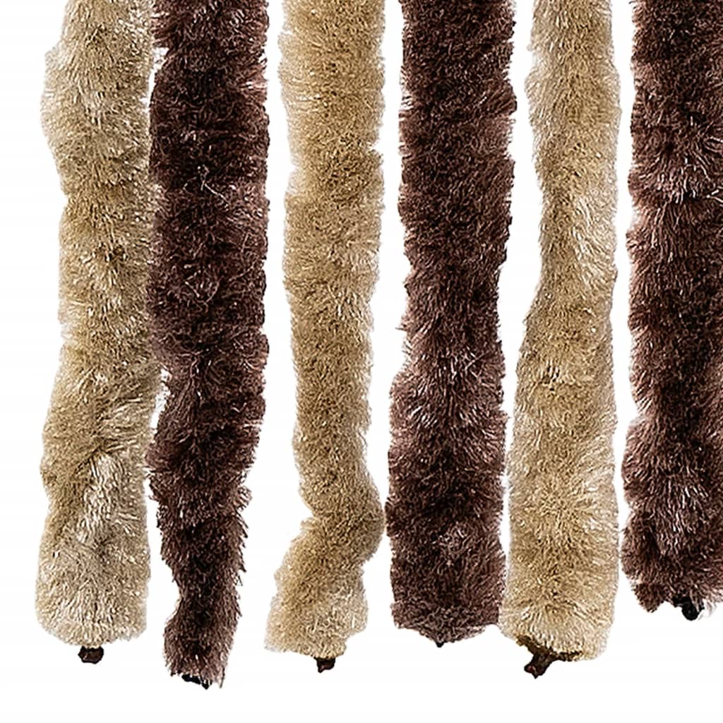 Vliegengordijn 100x230 cm chenille beige en lichtbruin