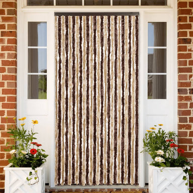 Vliegengordijn 100x230 cm chenille beige en lichtbruin