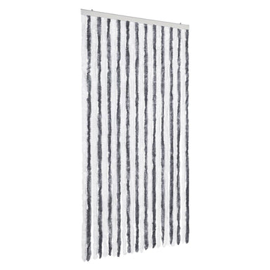 Vliegengordijn 100x200 cm chenille grijs en wit