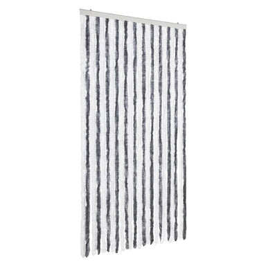 Vliegengordijn 100x230 cm chenille grijs en wit
