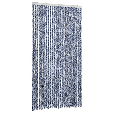 Vliegengordijn 100x200 cm chenille blauw en wit