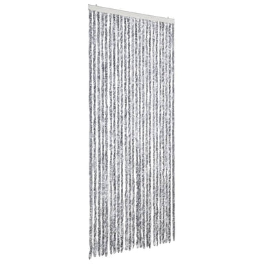 Vliegengordijn 100x200 cm chenille wit en grijs