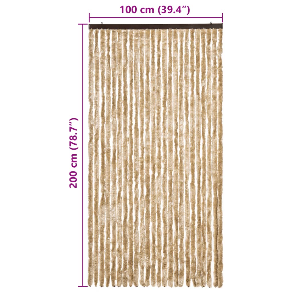 Vliegengordijn 100x200 cm chenille beige