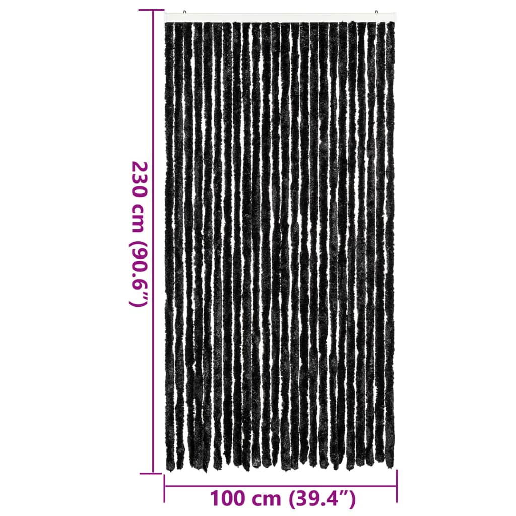 Vliegengordijn 100x230 cm chenille antracietkleurig