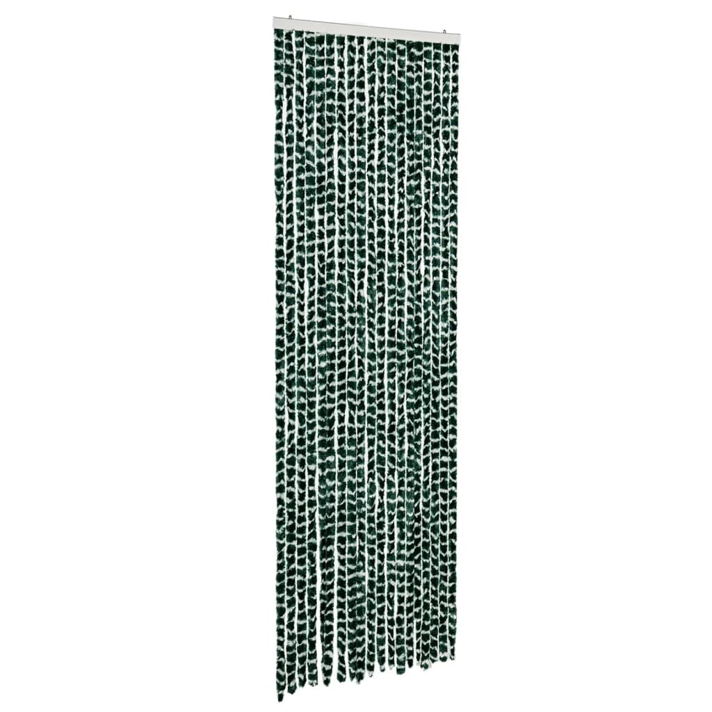 Vliegengordijn 56x200 cm chenille groen en wit