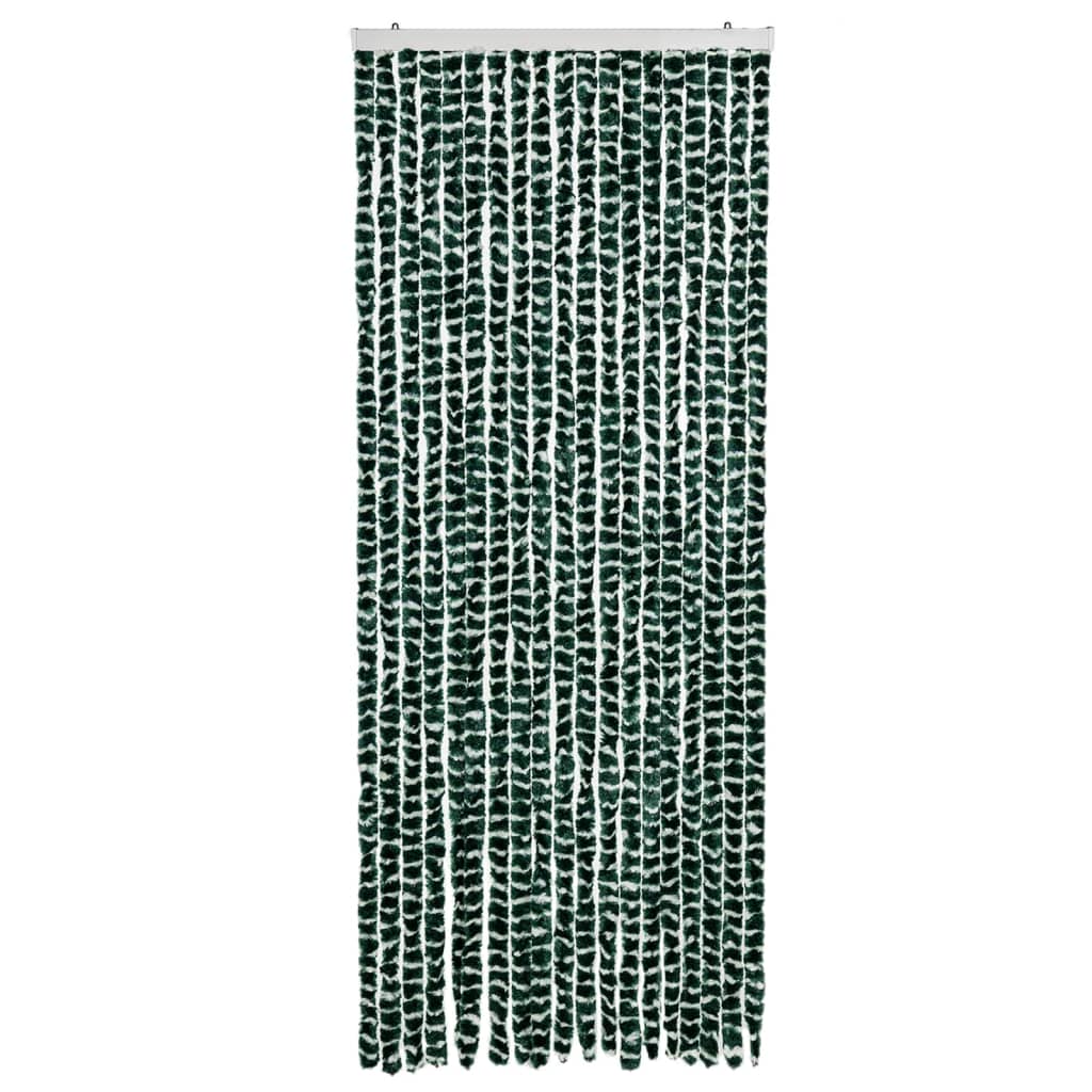 Vliegengordijn 56x200 cm chenille groen en wit