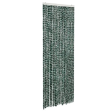 Vliegengordijn 90x200 cm chenille groen en wit