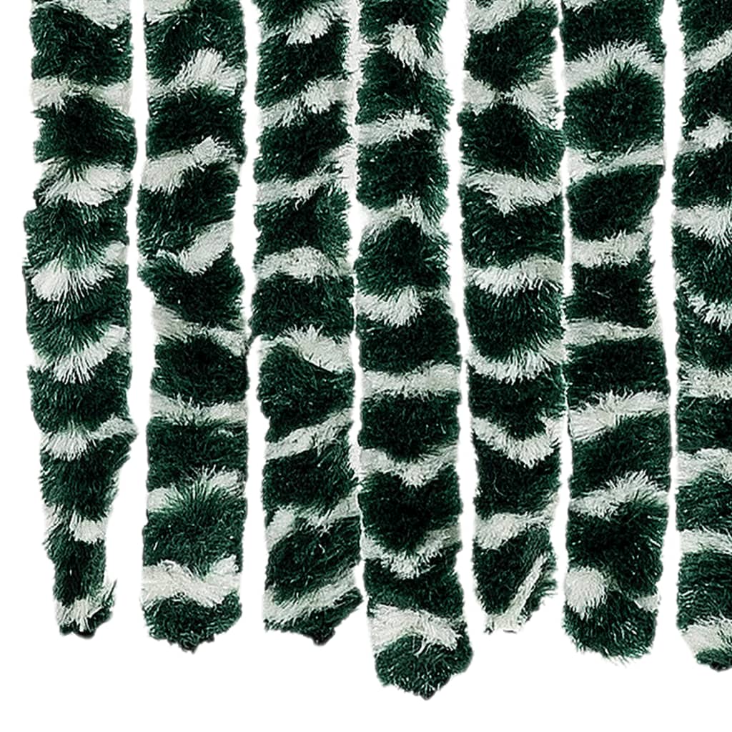 Vliegengordijn 90x200 cm chenille groen en wit