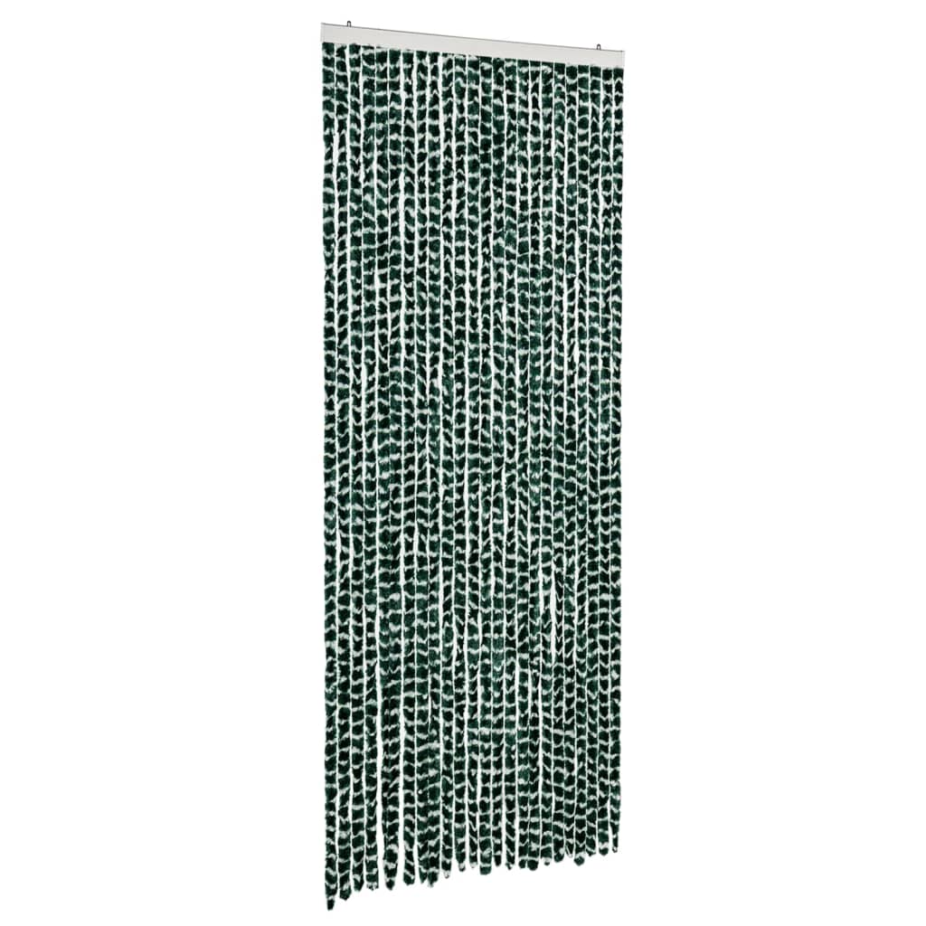 Vliegengordijn 100x200 cm chenille groen en wit
