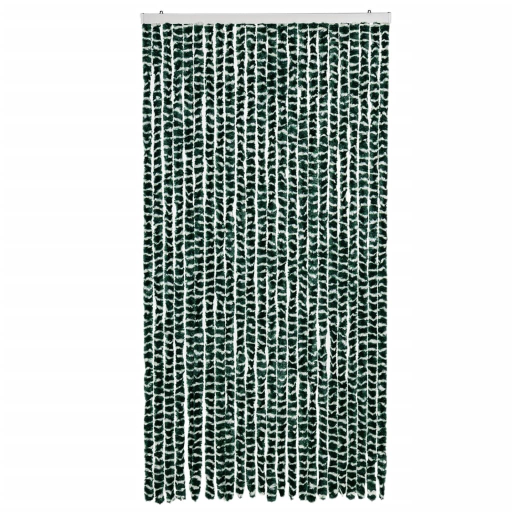 Vliegengordijn 100x200 cm chenille groen en wit