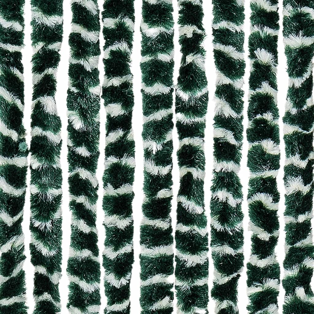 Vliegengordijn 100x200 cm chenille groen en wit