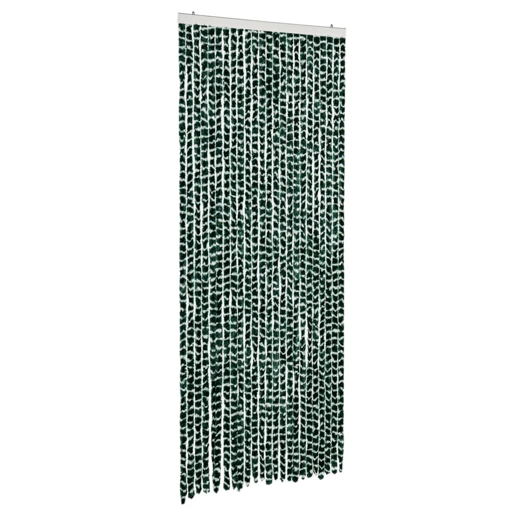Vliegengordijn 100x230 cm chenille groen en wit