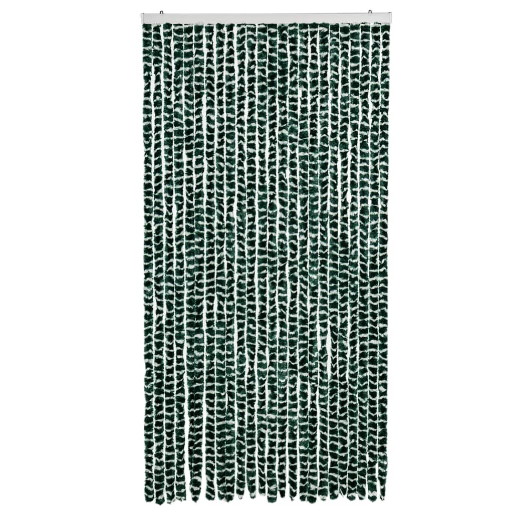 Vliegengordijn 100x230 cm chenille groen en wit