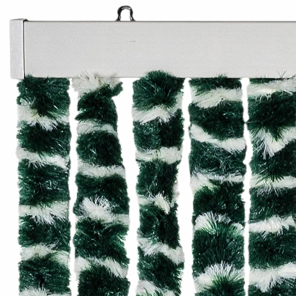 Vliegengordijn 100x230 cm chenille groen en wit