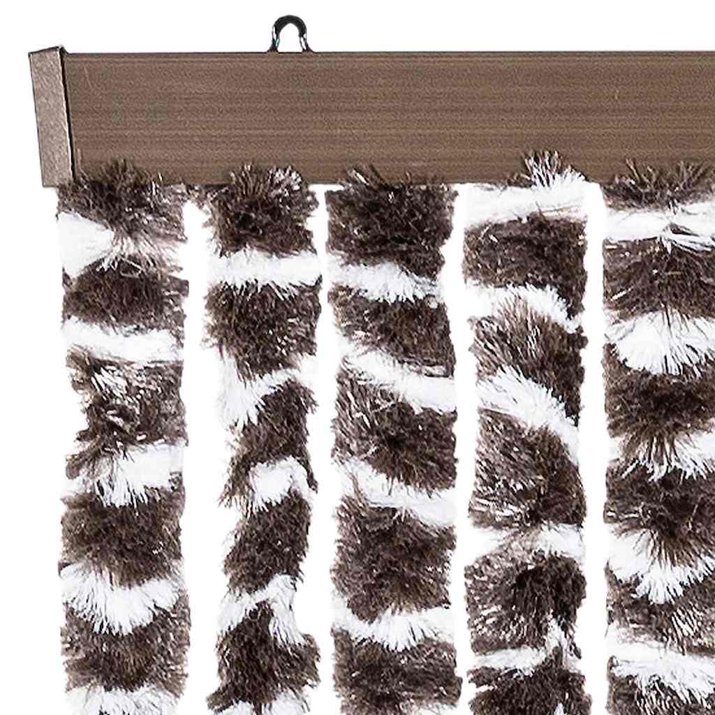Vliegengordijn 56x200 cm chenille beige en bruin