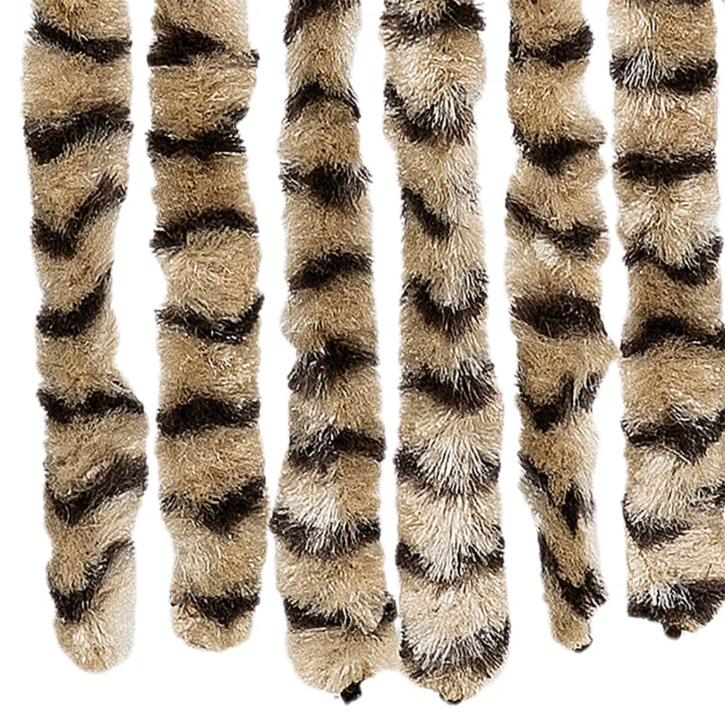 Vliegengordijn 90x200 cm chenille beige en bruin