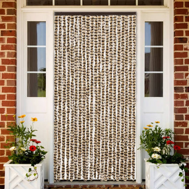 Vliegengordijn 90x200 cm chenille beige en bruin