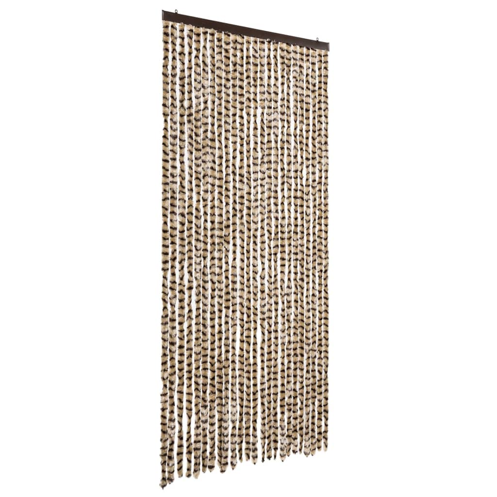 Vliegengordijn 100x200 cm chenille beige en bruin