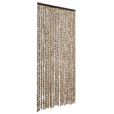 Vliegengordijn 100x200 cm chenille beige en bruin