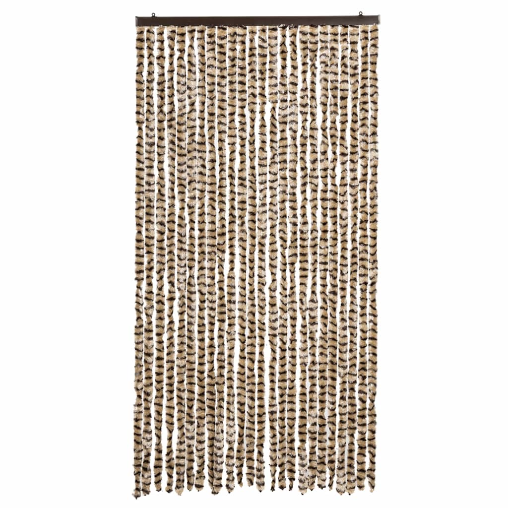Vliegengordijn 100x200 cm chenille beige en bruin