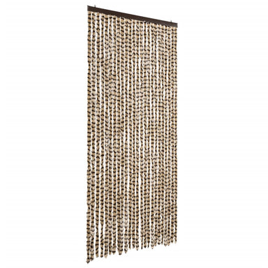Vliegengordijn 100x230 cm chenille beige en bruin