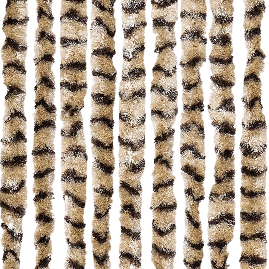 Vliegengordijn 100x230 cm chenille beige en bruin