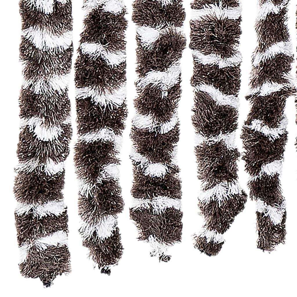 Vliegengordijn 90x200 cm chenille bruin en wit