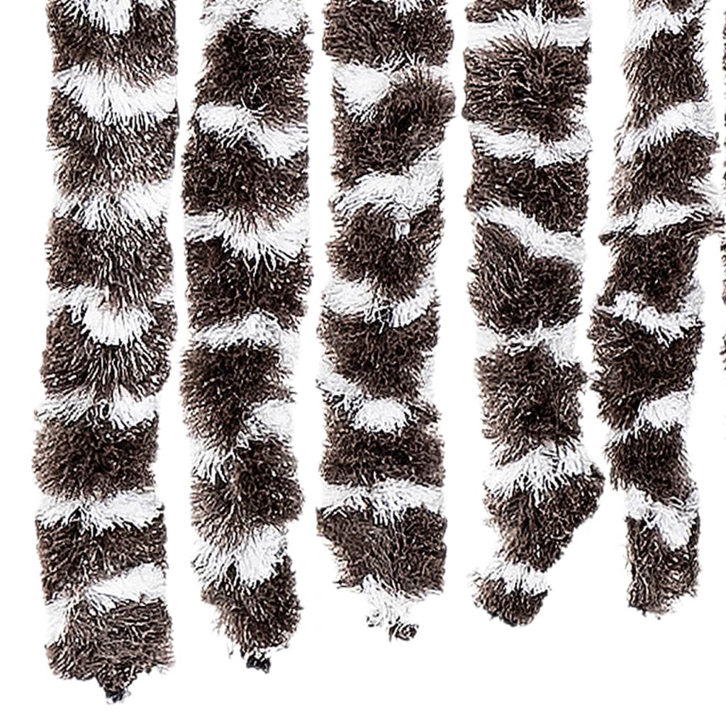 Vliegengordijn 100x200 cm chenille bruin en wit