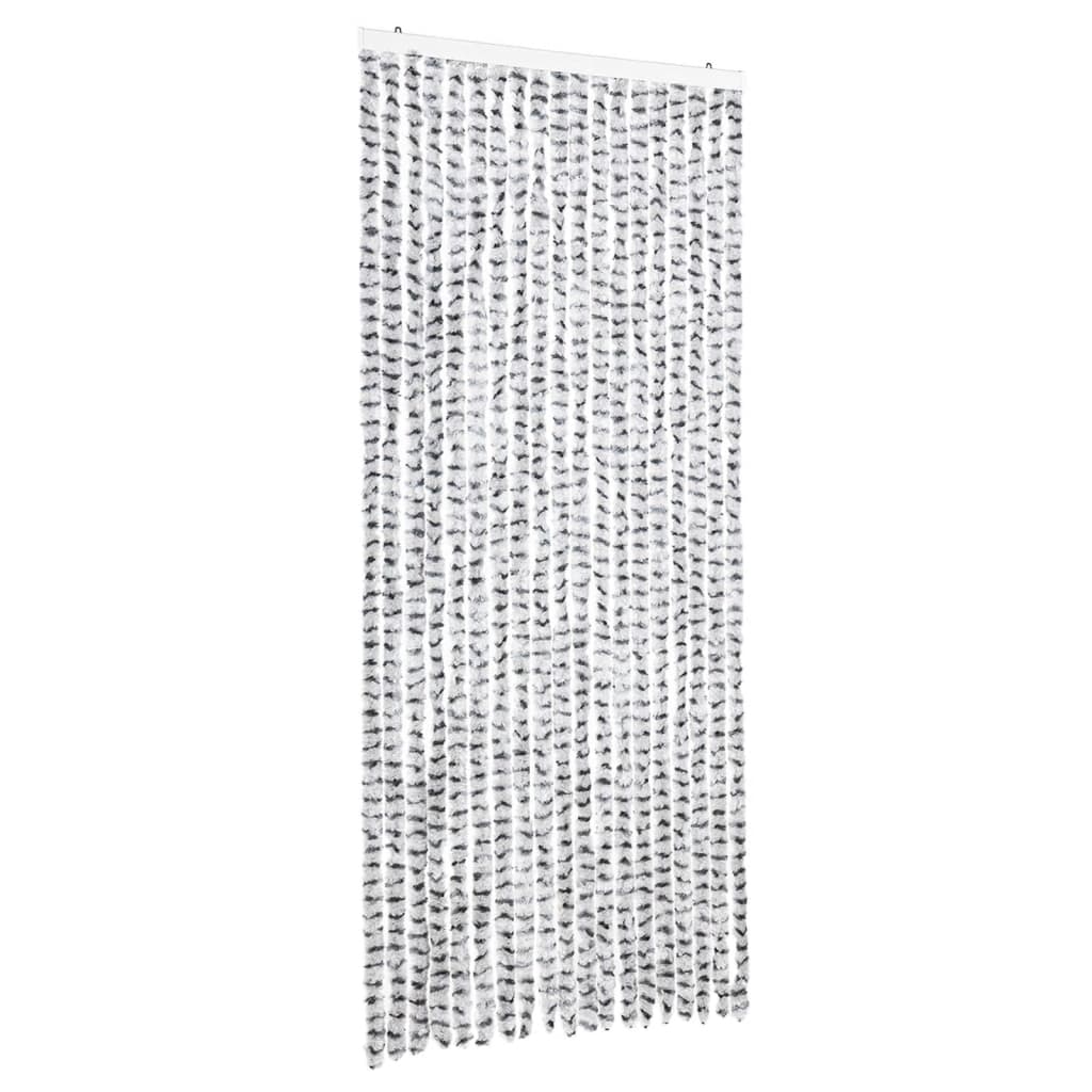Vliegengordijn 56x200 cm chenille lichtgrijs en donkergrijs